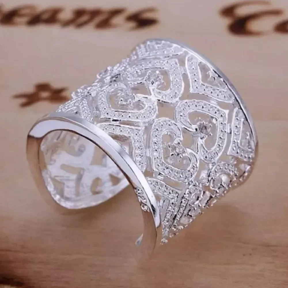 The Paris crystal accented heart cuff open ring